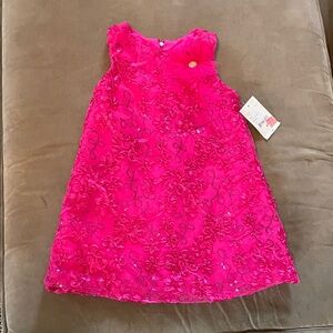 Marmellata Vibrant Pink Floral Kids Dress